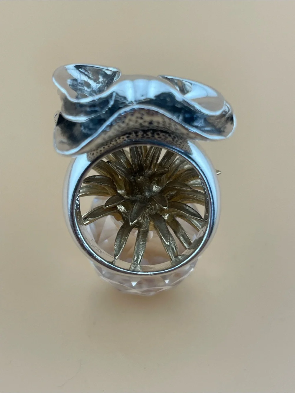 Sterling Silver Statement Flower Ring 925 Thailand Artisan Design